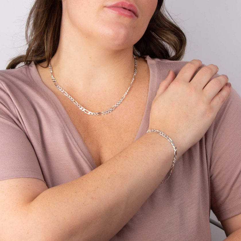 Beginnings Heavyweight Figaro Chain Bracelet Silver 925