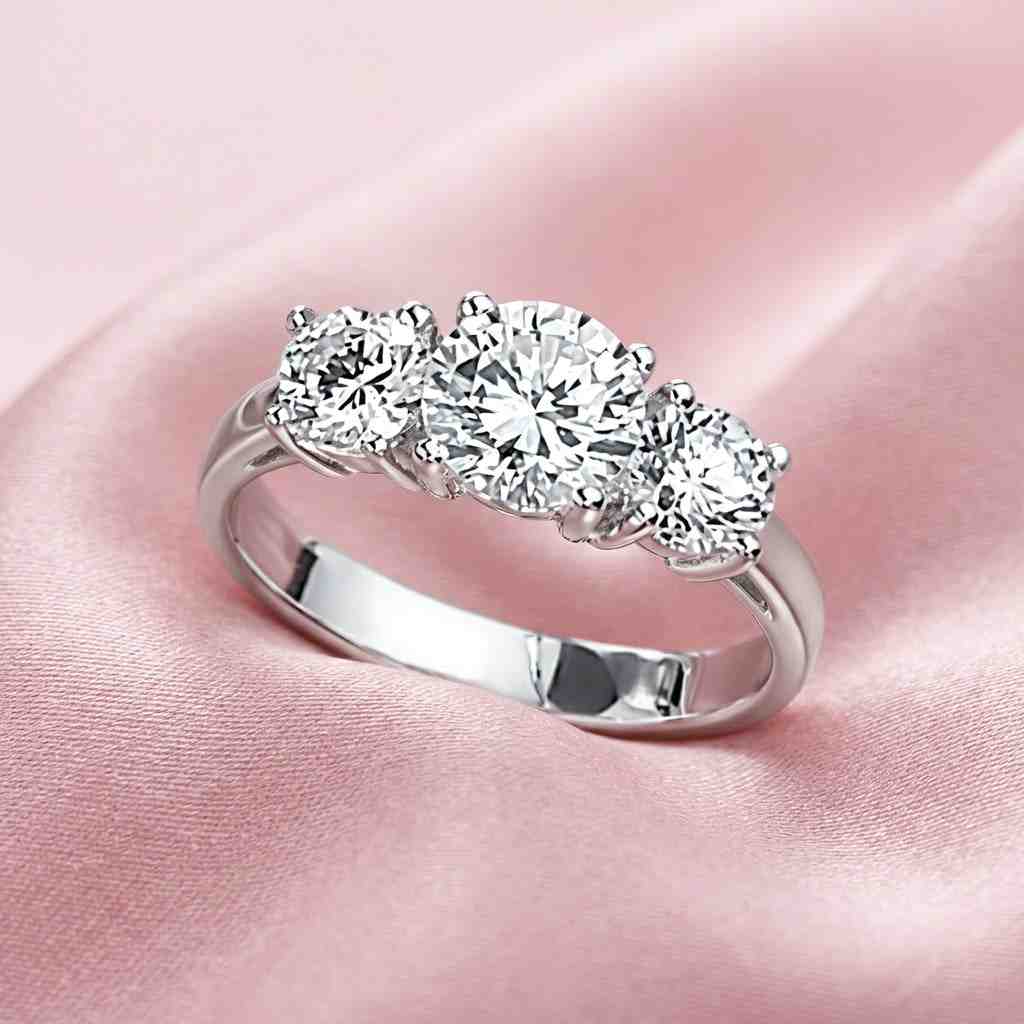 Beginnings Trilogy CZ Ring In Sterling Silver