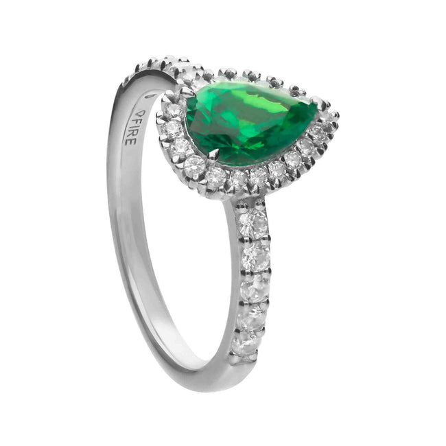 Diamonfire Teardrop and Pave Surround Ring Brilliance Of A Genuine Diamond