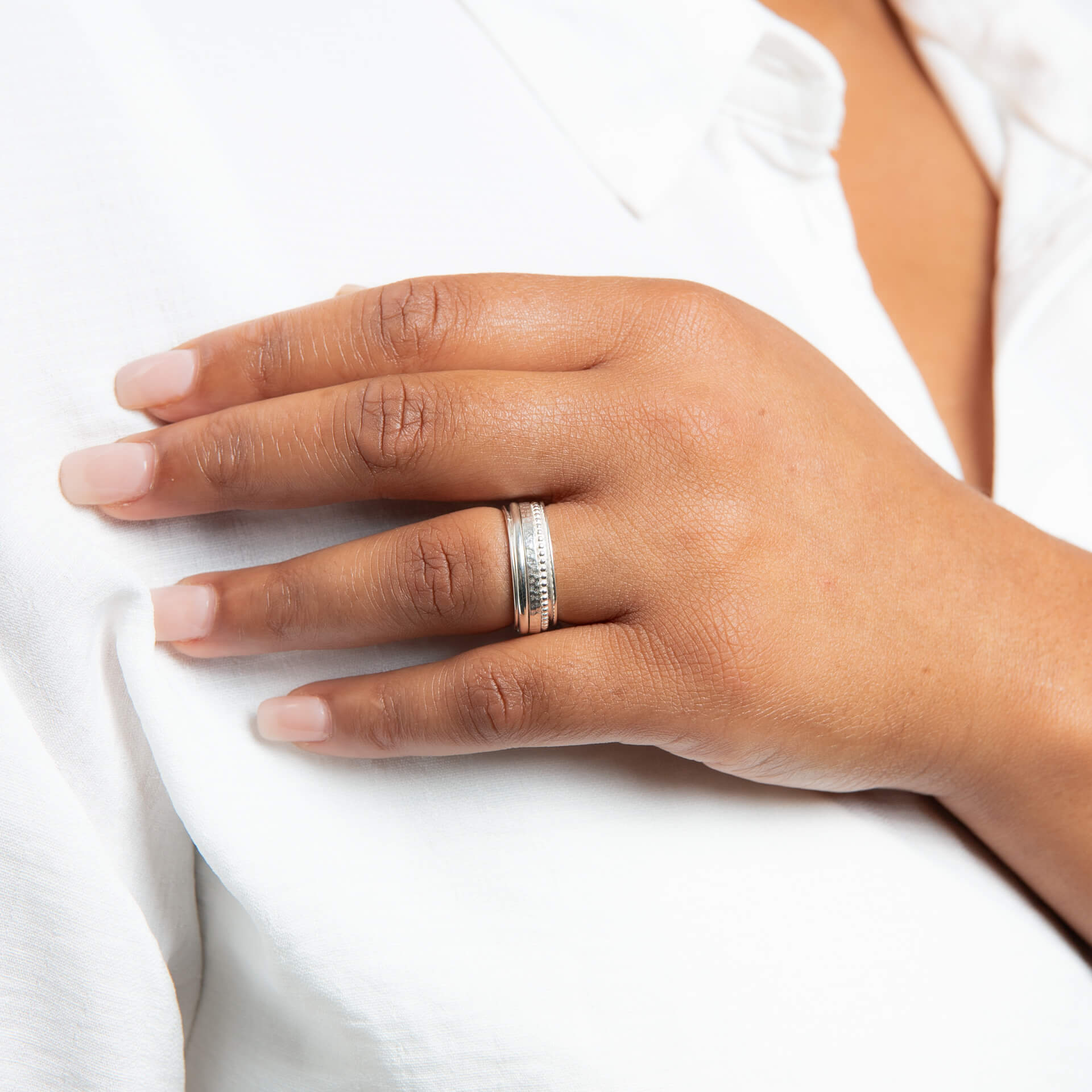 Beginnings Multi Texture Spinner Ring-1
