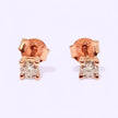 0.2 Ctw Lab Grown VVS1 Moissanite 14 K Rose Gold Plated Silver Solitaire Earrings Stud