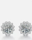 Solid Rhodium Plated 2.72 Ctw Simulated Excellent Diamond's VVS1 Earrings Stud 925 Sterling Silver