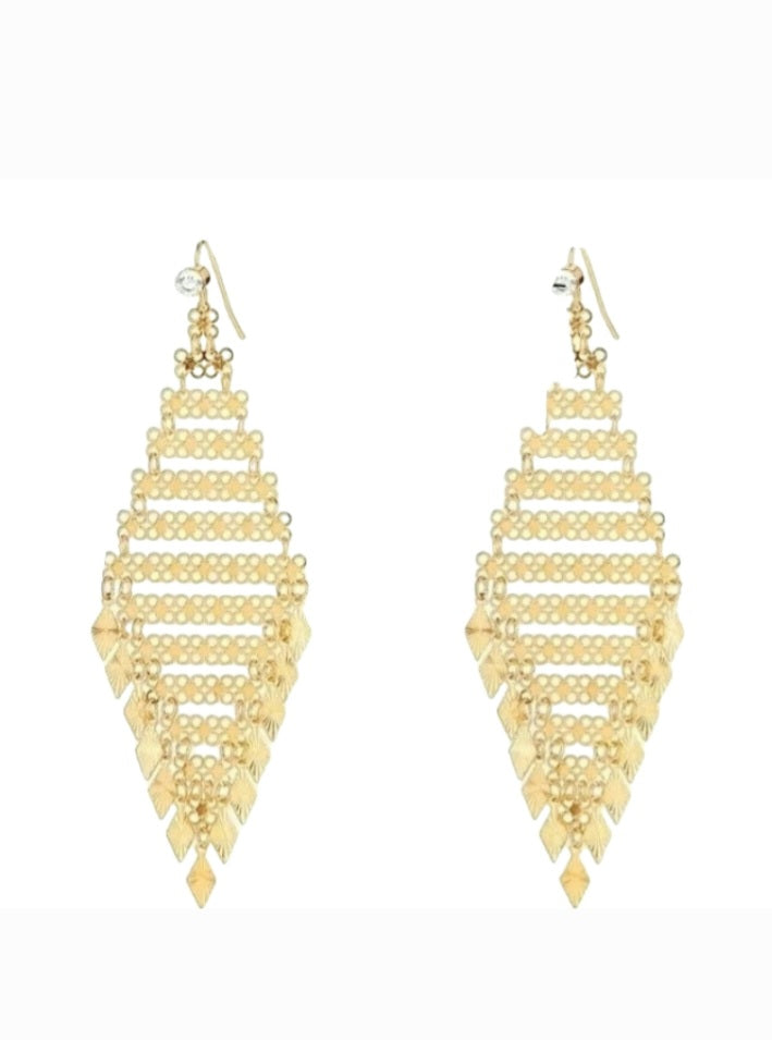 18 k Yellow Gold Plated Dangle Earrings