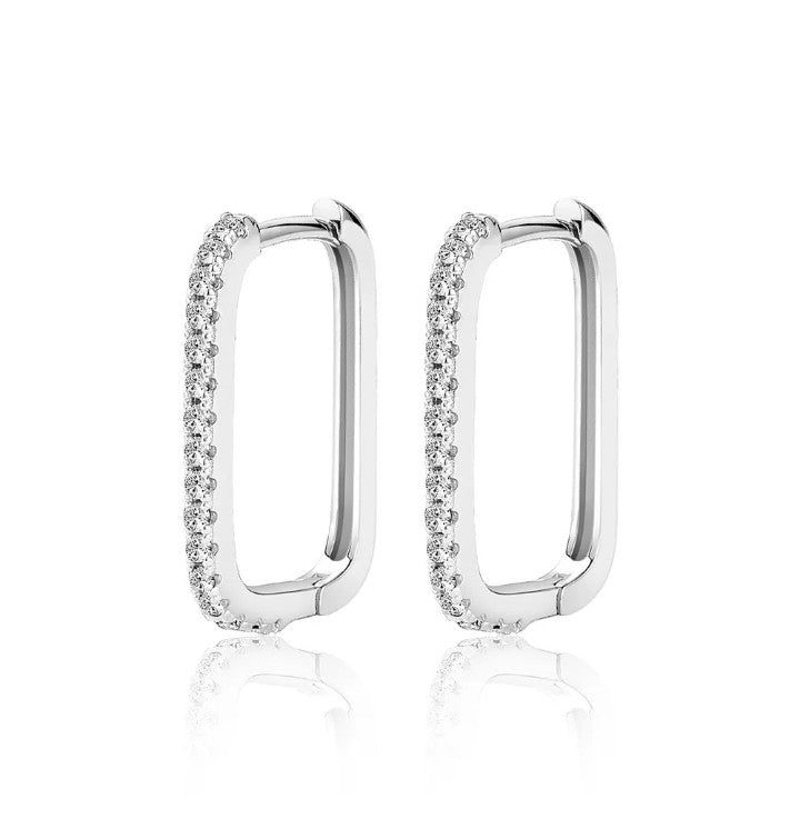 0.5 Ct Excellent Moissanite VVS1 Huggie Earrings Hoop 18 CT White Gold Plated